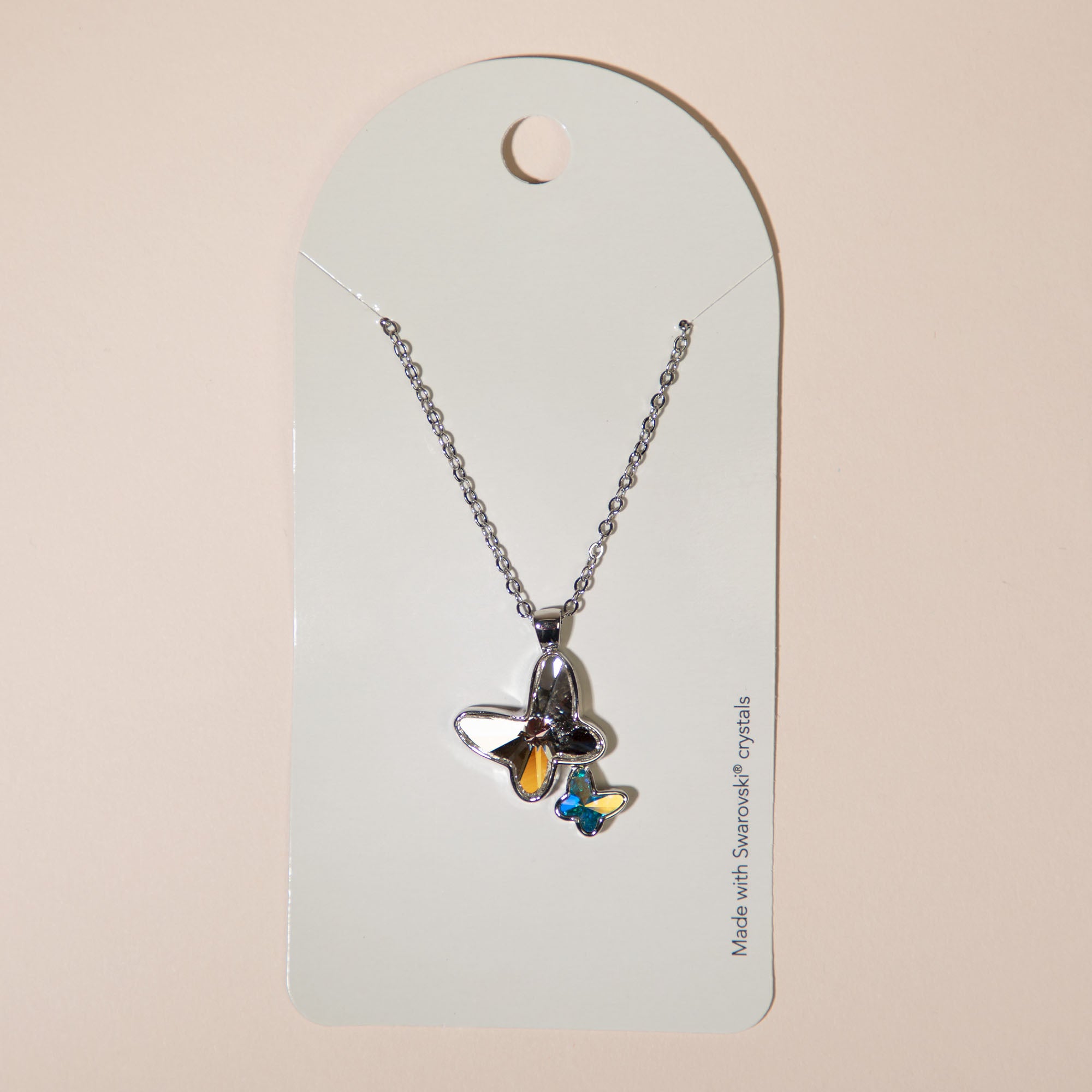 Blue CRYSTAL Butterfly PENDANT Swarovski Element W/SILVER NECKLACE FREE  GIFT BAG | eBay